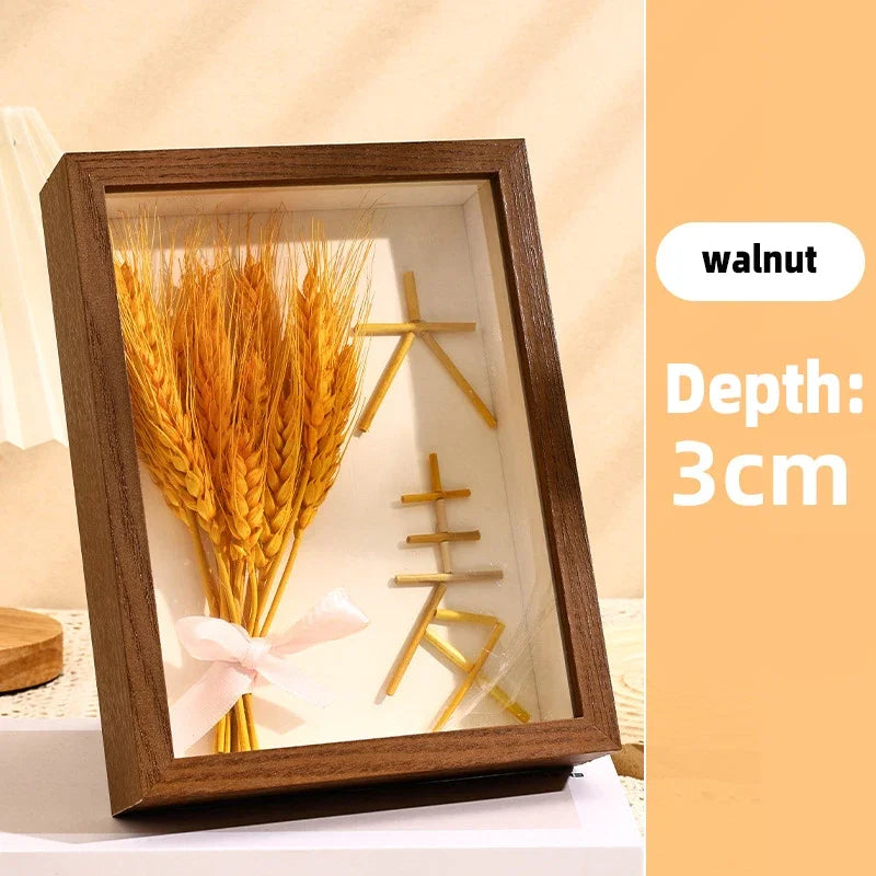 3d wooden picture frames depth 3cm 5cm dried flower specimen holder handmade diy handwork display phote frame home