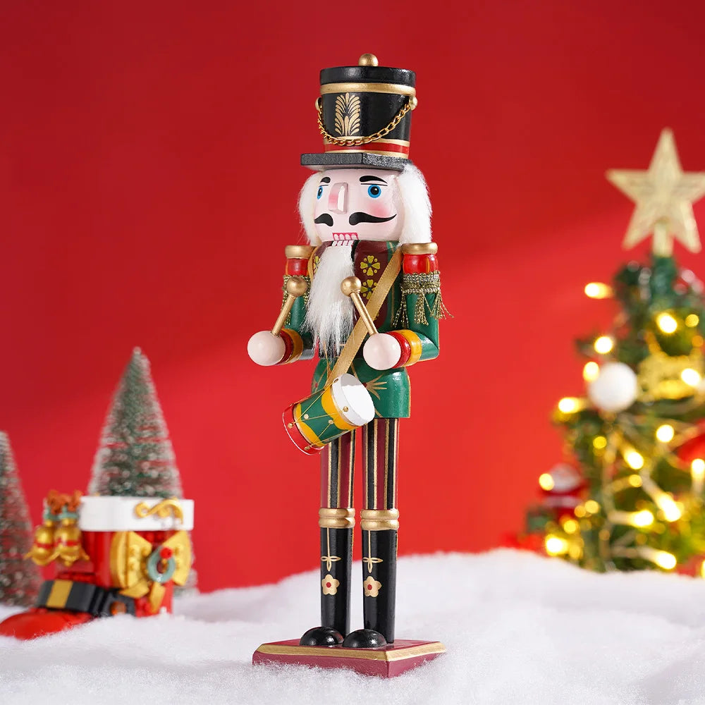 Nutcracker soldier puppet wooden statues handicraft doll toy christmas navidad new year gift home decoration 30cm
