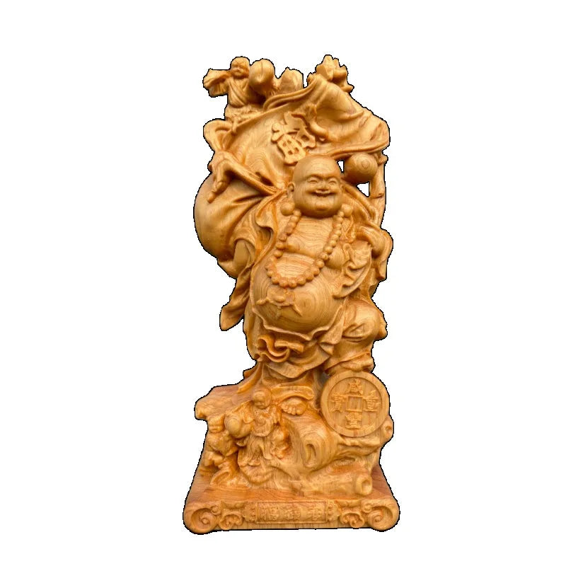 hand-carved-cypress-wooden-happy-buddha-statue-figurine-laughing-maitreya-big-belly-ornament-prosperity-fortune-home-office