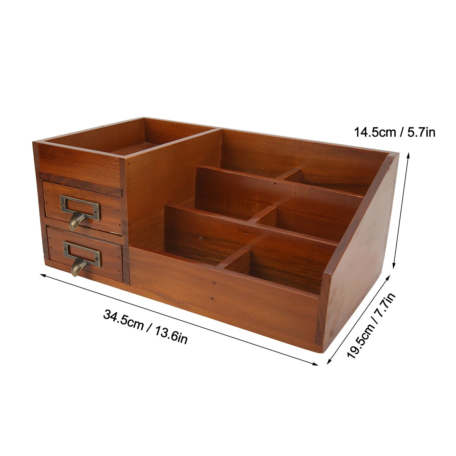 Wood desk organizer antique retro multi layer wooden storage cabinet desktop cosmetic makeup drawer jewelry box
