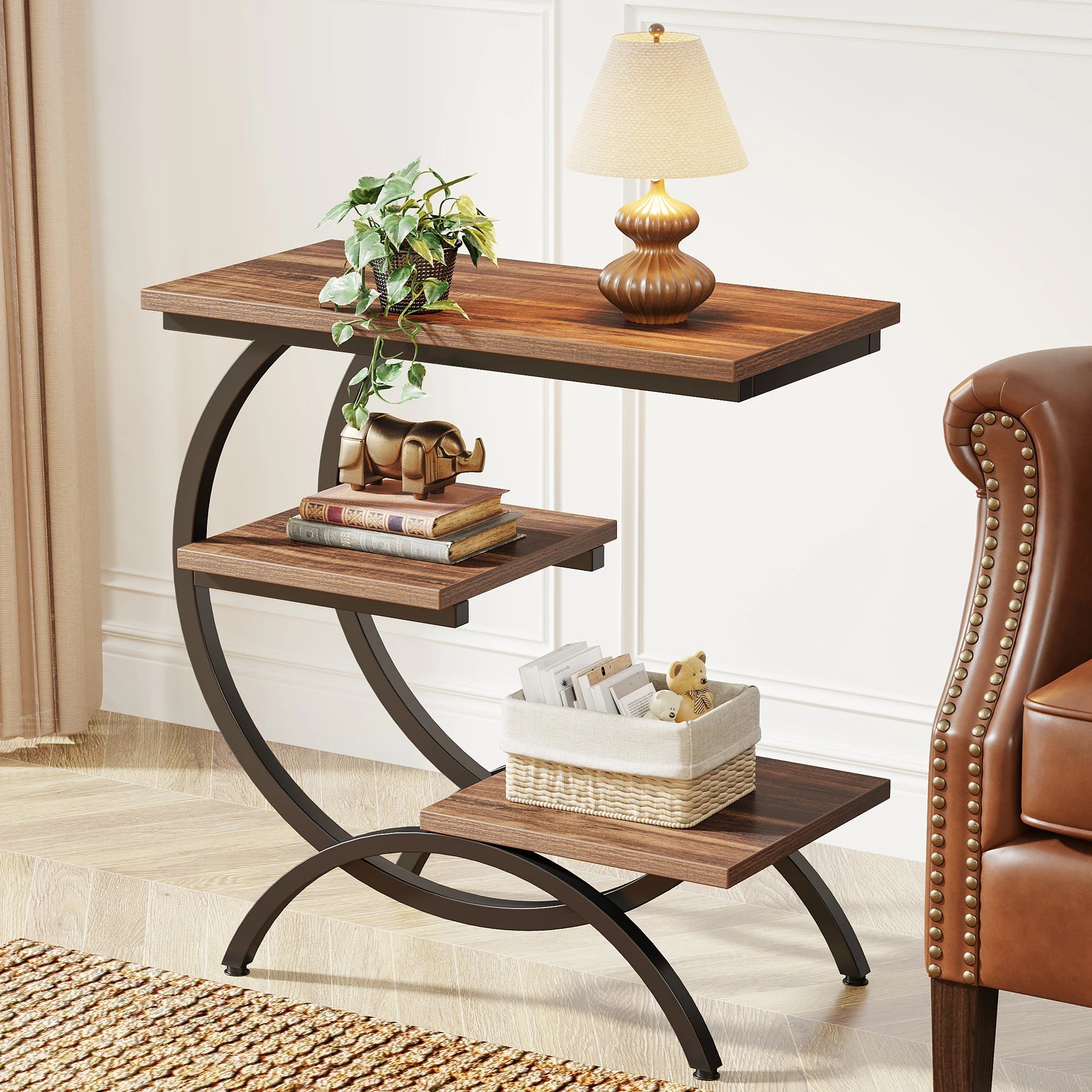 tribesigns-c-shaped-end-table-industrial-3-tier-small-table-for-couch-wood-bedside-table-snack-table-with-storage-shelves