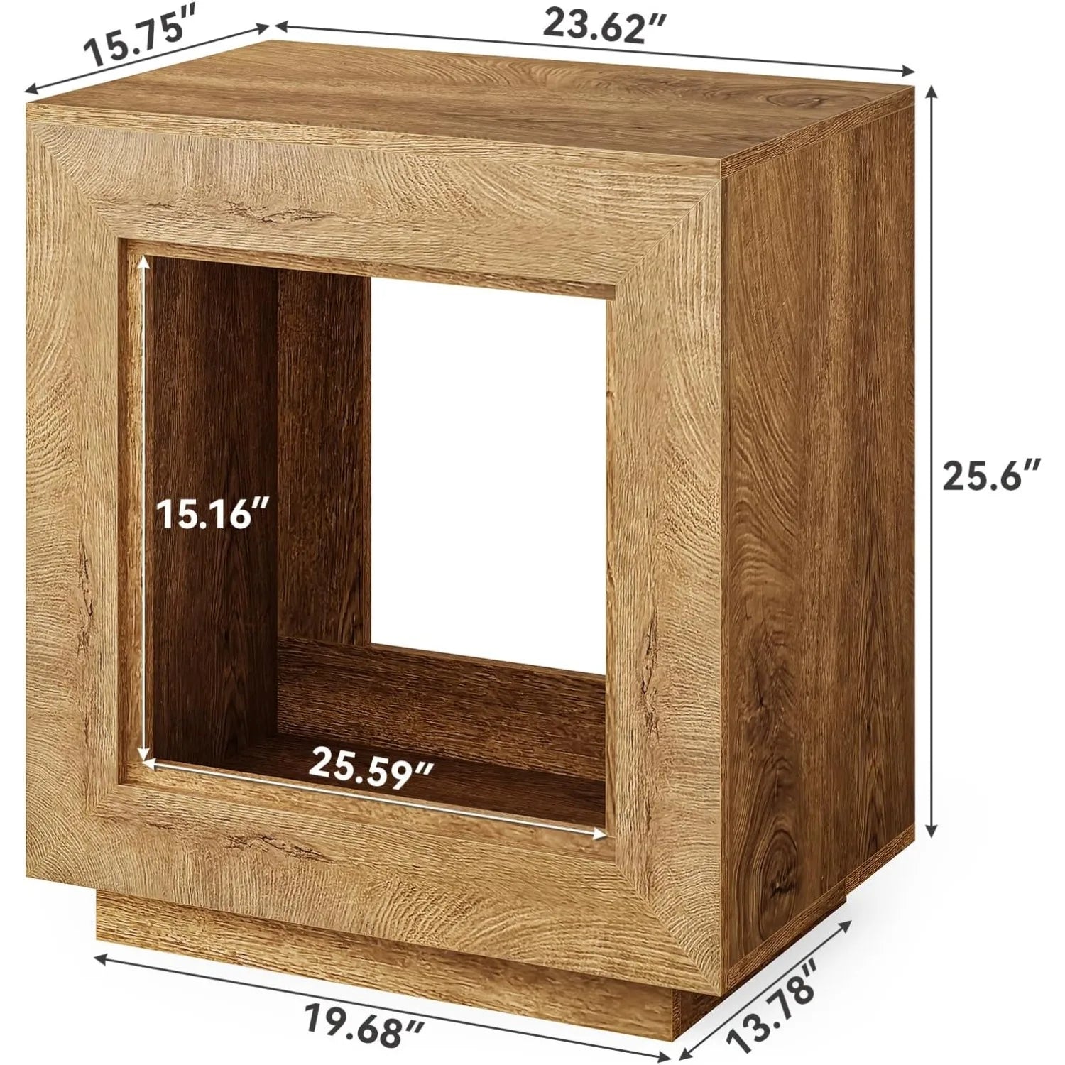 Little tree end table wooden square side farmhouse sofa tables for living room 2-tier bedside bedroom - united states