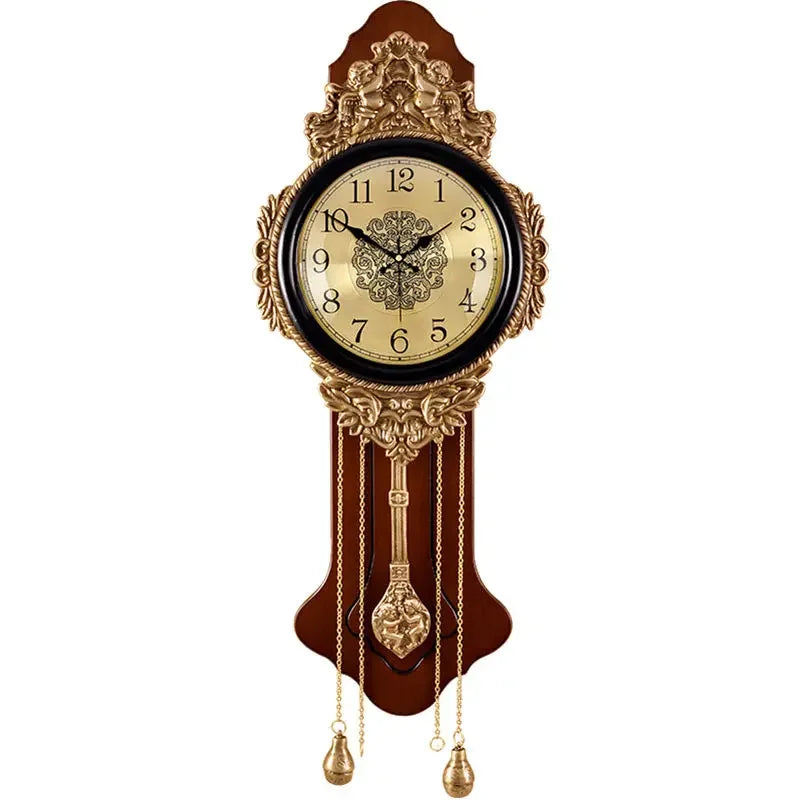 Luxury silent wall clock pendulum wood vintage large living room art decor digital elegant watch modern unusual