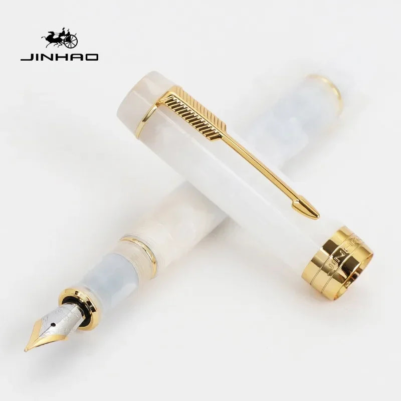 Jinhao 100 mini wooden / resin fountain pen centennial golden clip fine nib writing ink school office supplies