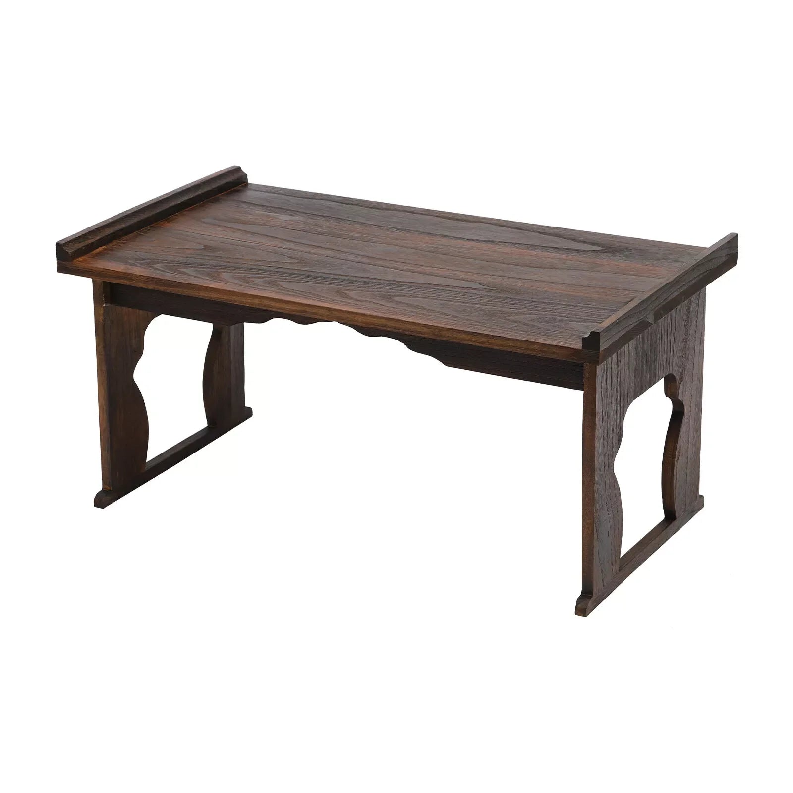 32*18inch folding floor table rectangular coffee foldable japanese-style tea low antique wooden altar desk - united