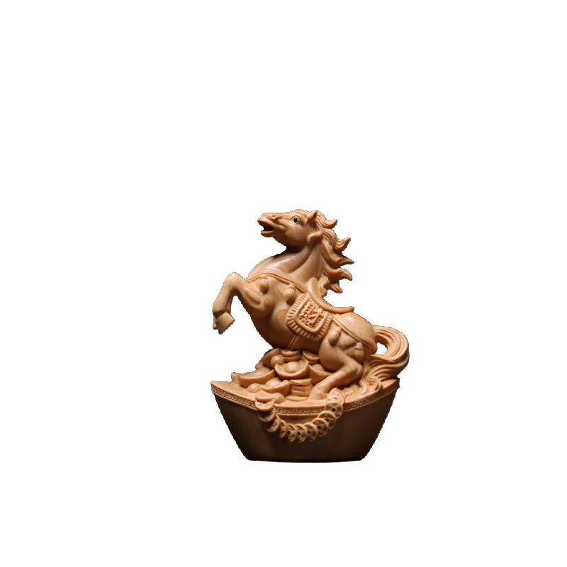 Hand-carved hinoki wood zodiac animal figurine - 6’’ chinese feng shui sculpture home decor collectible art gift