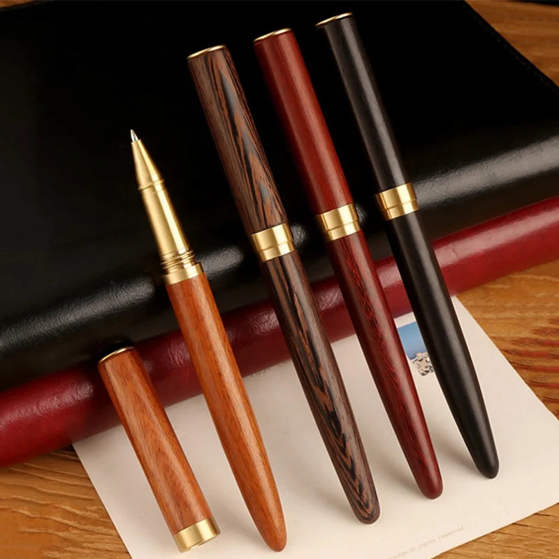 fashion-sandalwood-wood-gel-pen-high-quality-natural-wooden-signature-pens-minimalist-design-pens-for-writing-school-supplies