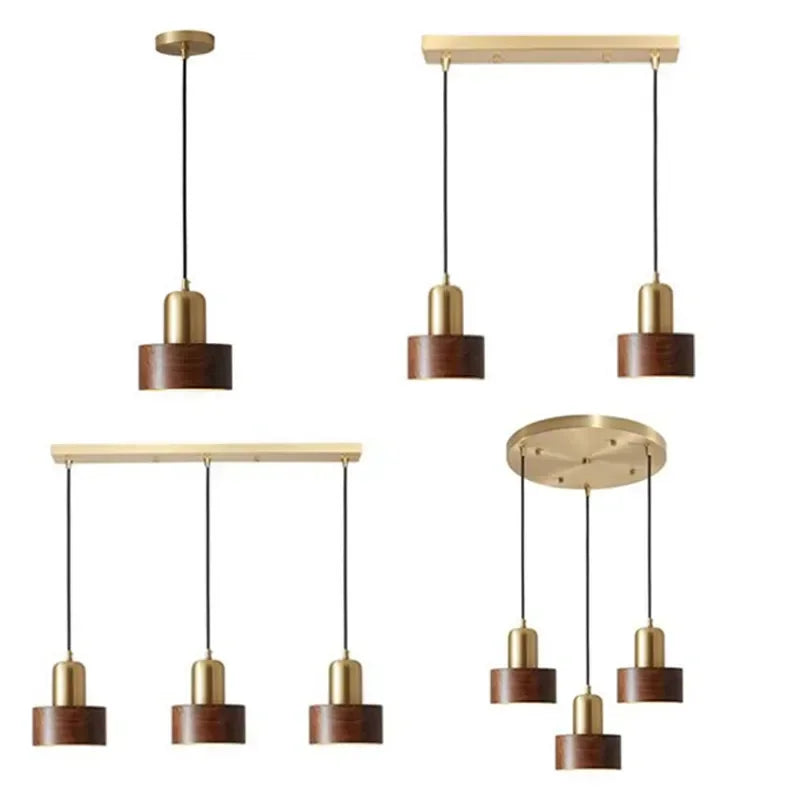 Modern retro walnut wood bedside lamps dining living room bedroom vintage pendant light wall lamp indoor decoration