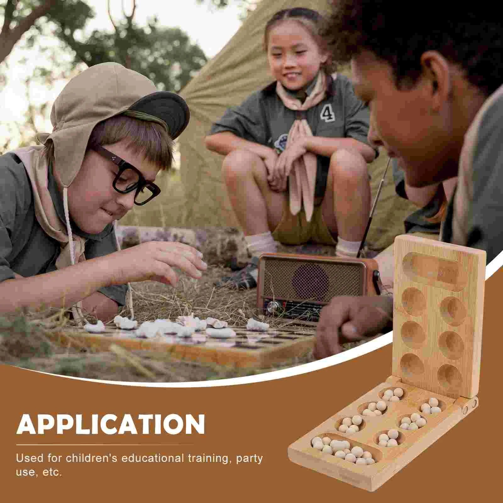 Game mancala board chess games african kids wood checkers wooden travel folding set family toy puzzle strategy brain
