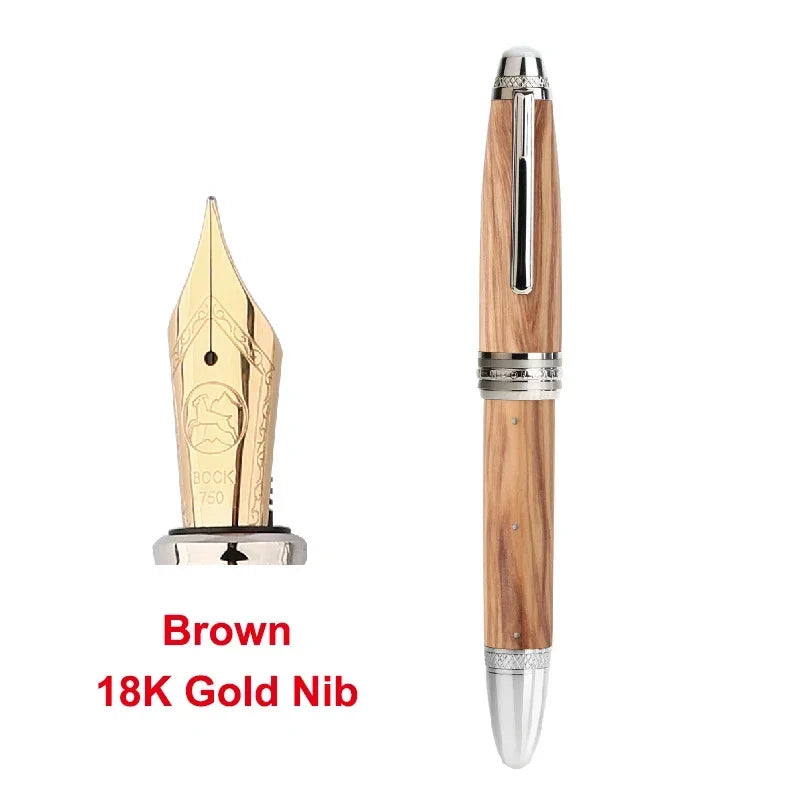 Handmade majohn m1000 wood fountain pen bock/18k nib rivet pearl top office school supplies stationery writing business