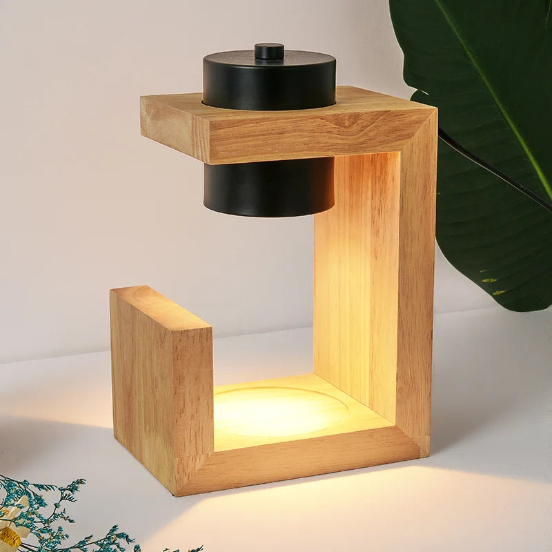 Candle warmer lamp aromatherapy wax table bedroom wood nordic melting timing 110v/230v indoor lighting lights