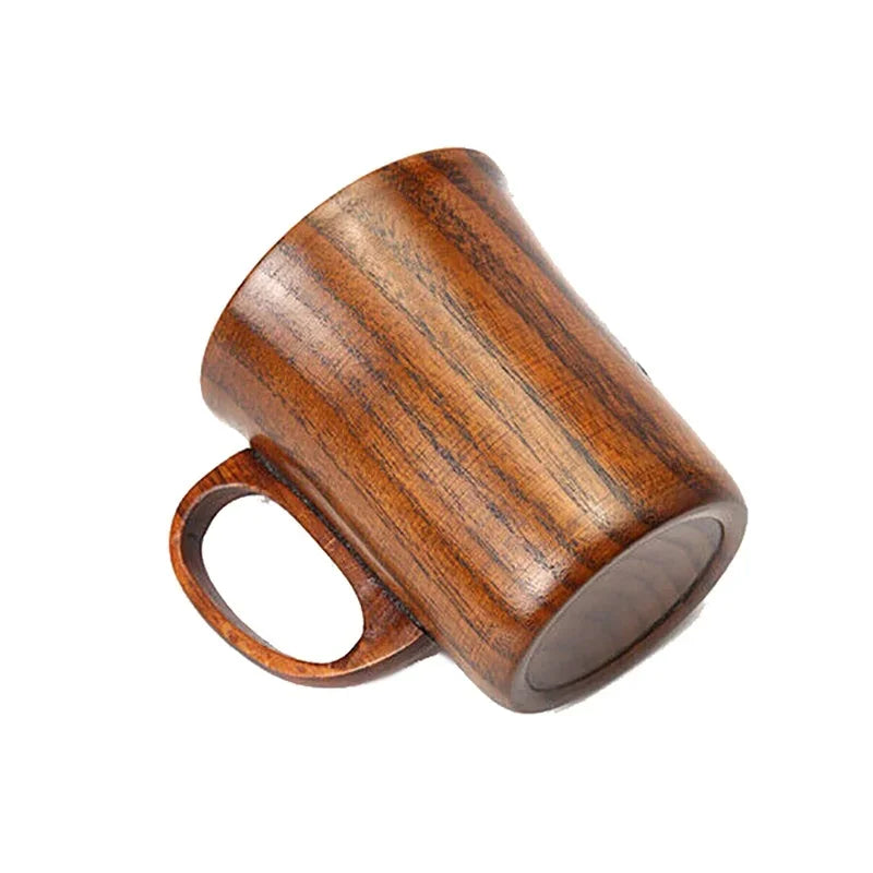 Handmade wood cup wooden coffee beer mugs breakfast milk drinkware tea home decoration - yellow