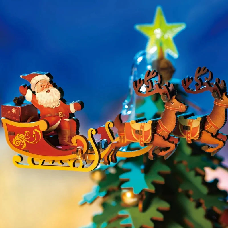 Robotime 3d wooden puzzles music box christmas melody tree model kits for adults to build best gifts and kids