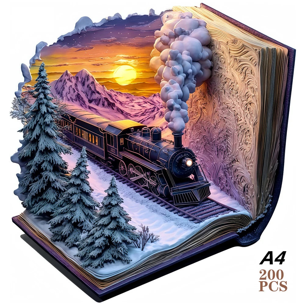 3d train forest wooden jigsaw puzzle for adult and kids 300pcs high challenge educational gift interactive games