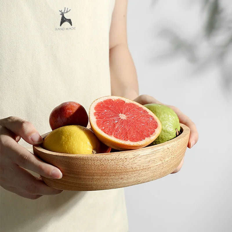 Acacia wooden bowlpremium dry fruit platesushi platenut boxtea refreshment trayfruit platesolid boat-shaped bowl