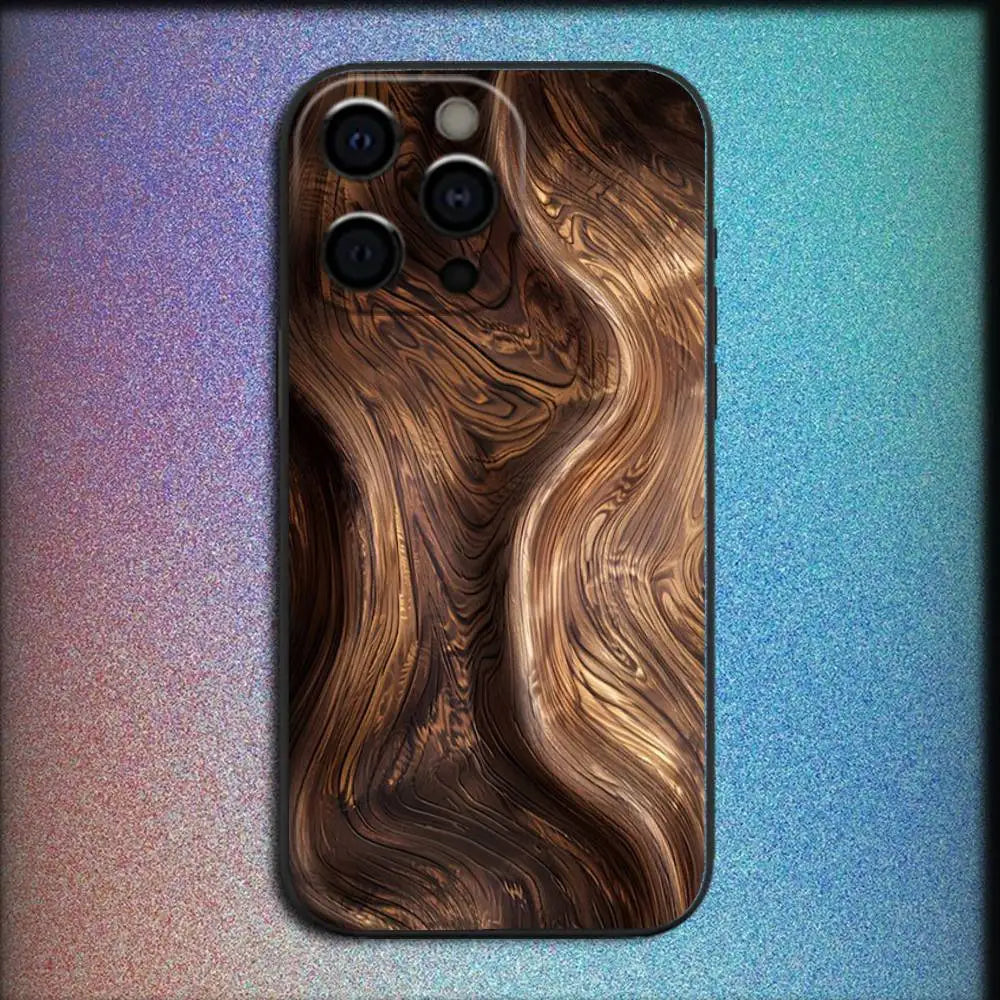 Natural wood phone case for iphone 17,16,15,14,13,12,pro,max,plus,e,se4,air,mini black cover - z7 / iphone12promax