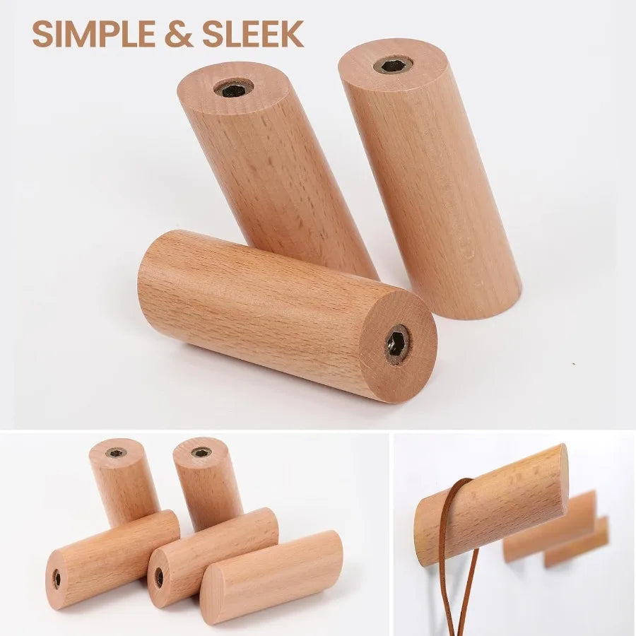 6 pack wood wall hooks rustic wooden coat mount hat for decorative rack hangers hanging clothes - united states