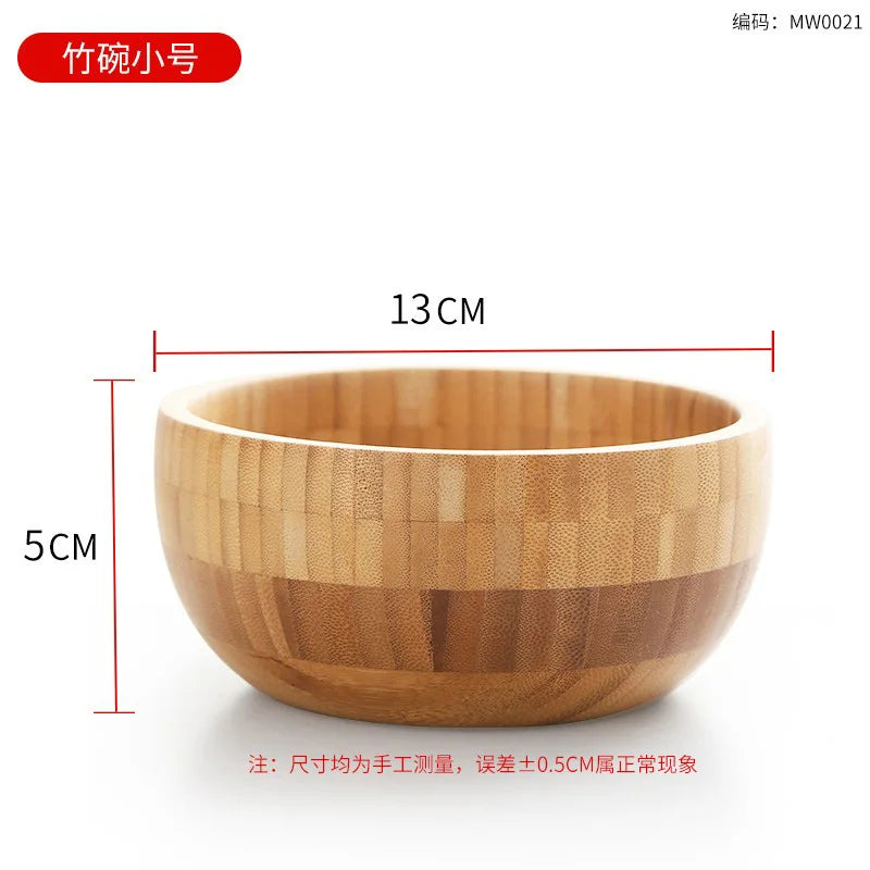 Japanese salad wooden bowl noodle bamboo lamian noodles set large and basin kitchen accessories - b 13 x5cm