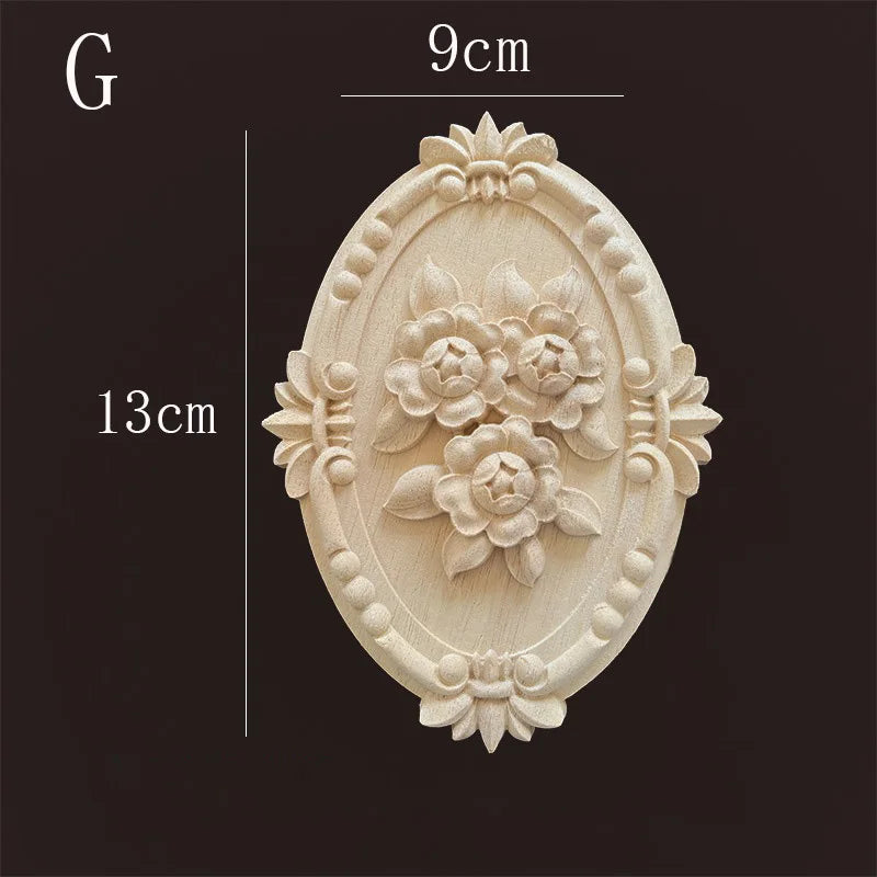 Vintage style rubber wood applique for living room cabinet easy-install onlays diy renovation upgrade furniture