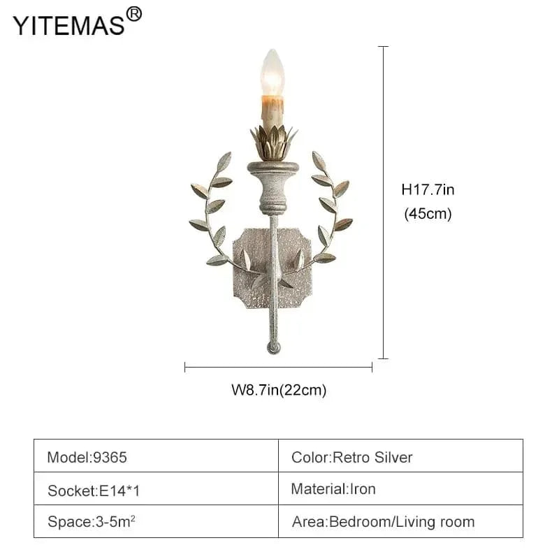 Vintage wood wall lamp for living room antique farmhouse candle sconce bedroom bedside mid century wooden lights - w24