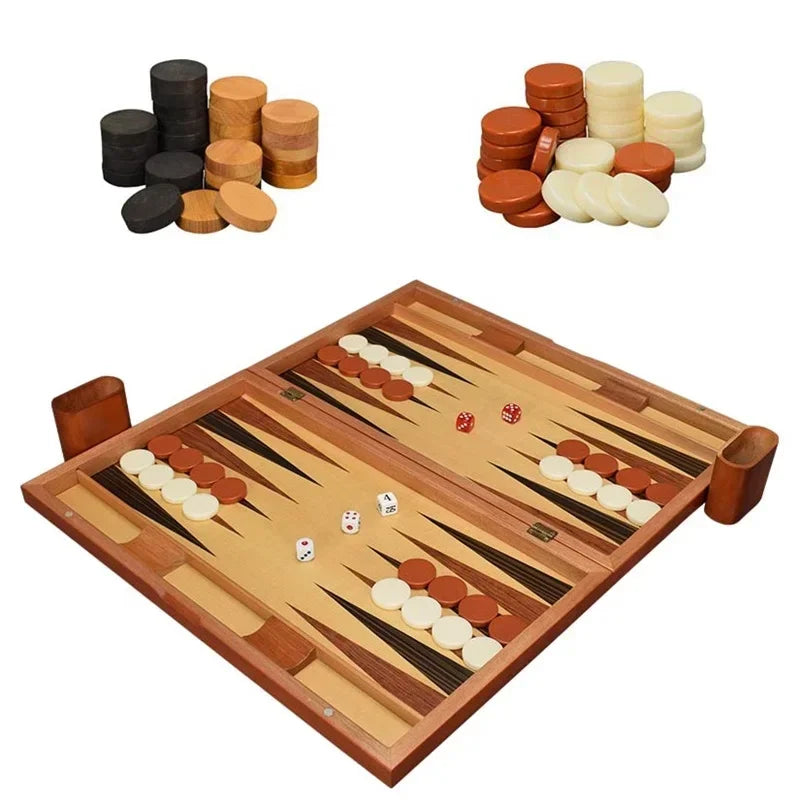 11-17 inch wooden backgammon luxury chess set foldable large board handmade professional family table game gift