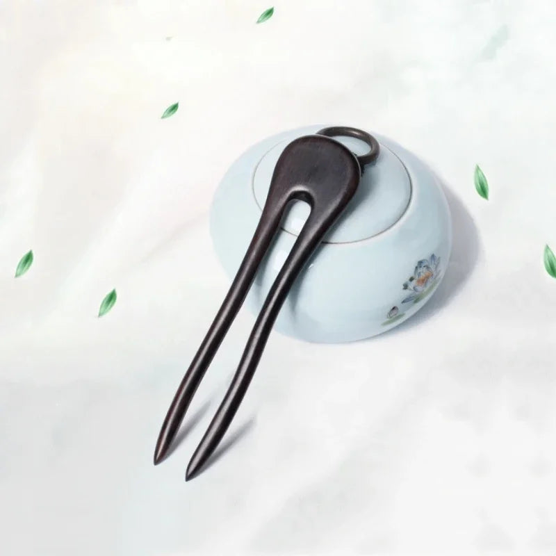 Simple chinese hair sticks wooden u shaped forks for women bun maker hairpins accessories retro fashion headpieces