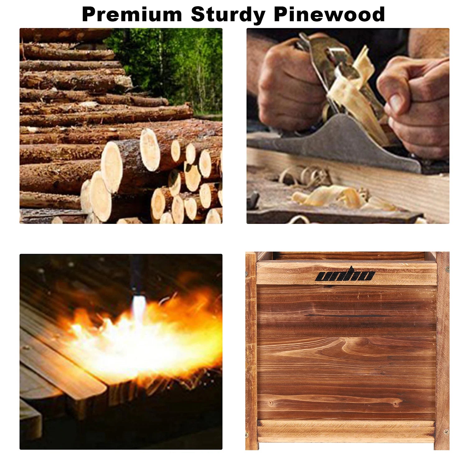 Wooden raised flower bed indoor outdoor vegetable herb planter pot garden display