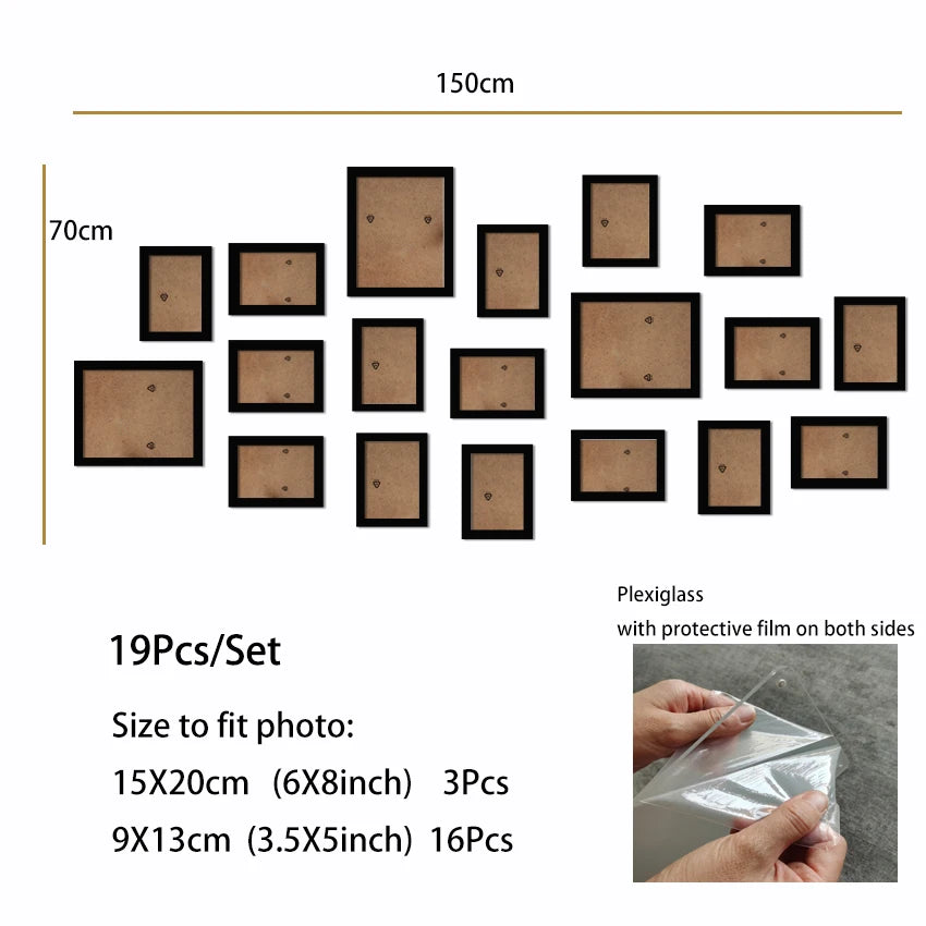 14/19pcs photo frames for pictures wall picture frame wooden hanging decor wedding party home decoration