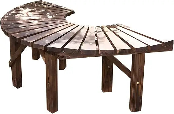 Wrap around tree bench outdoor curved wooden seat semicircular backrest design for gardens patios backyards lawn