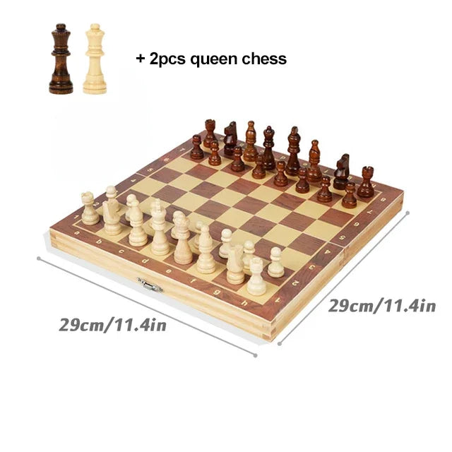 International chess 24cm-39cm 4 size optional wooden toy educational brain training folding board game for children