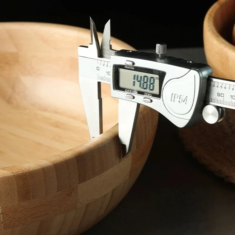 Bamboo salad bowl and noodle mixing large wooden tableware thickened natural material no paint wax