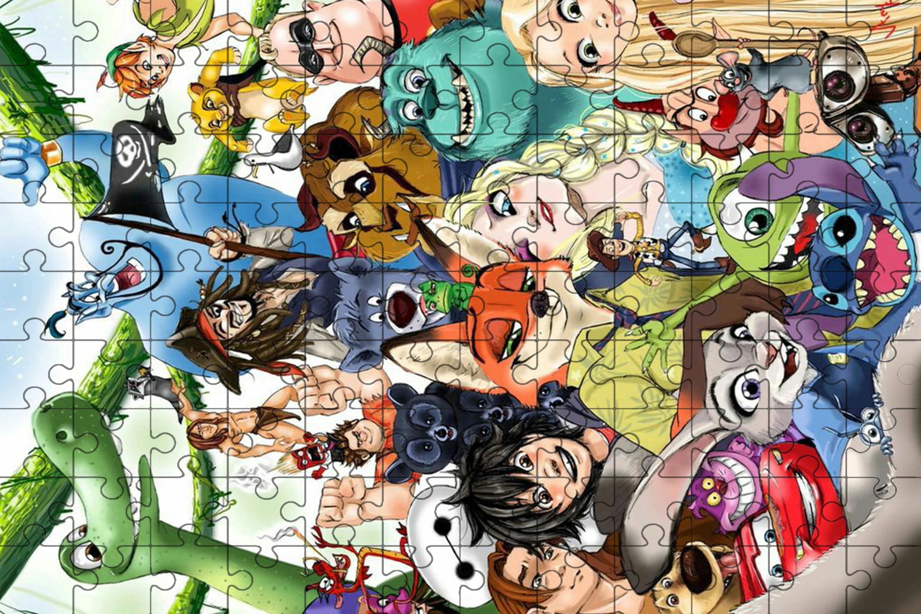 Jigsaw puzzle disney mickey minnie 108/200/300/500/1000 pieces wooden onepiece puzzles for adults toys gifts - g-108pcs