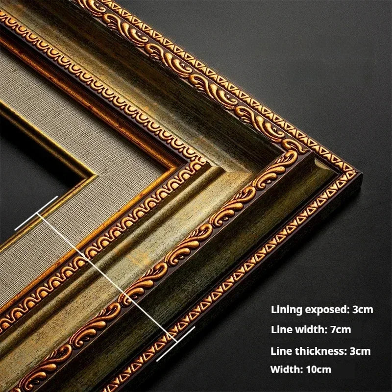 Wooden picture oil painting frame photo holder wall hanging shadow vintage photocard personalized gift gold room decor