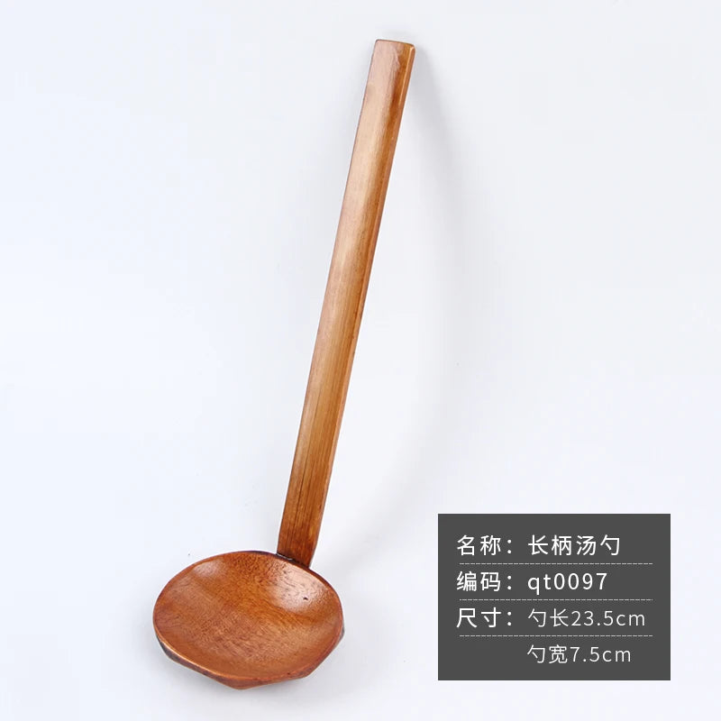 Japanese wooden spoon 1/3/5/10 set korean cutlery spoons for eat kitchen utensils accessories - t00097 5pcs