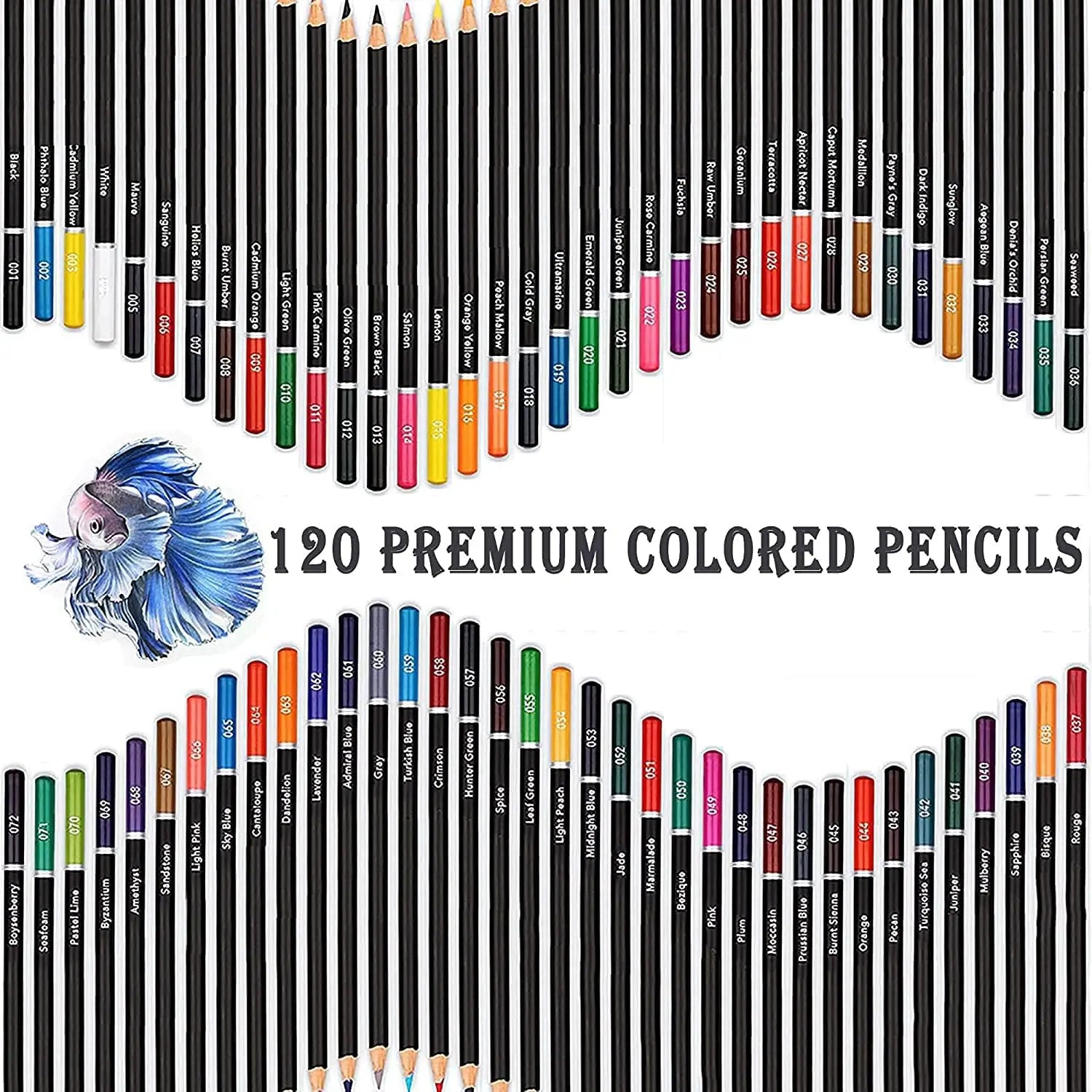 120-color colored pencils set for adult coloring books artist sketching & drawing art kit (144pcs) - black / united