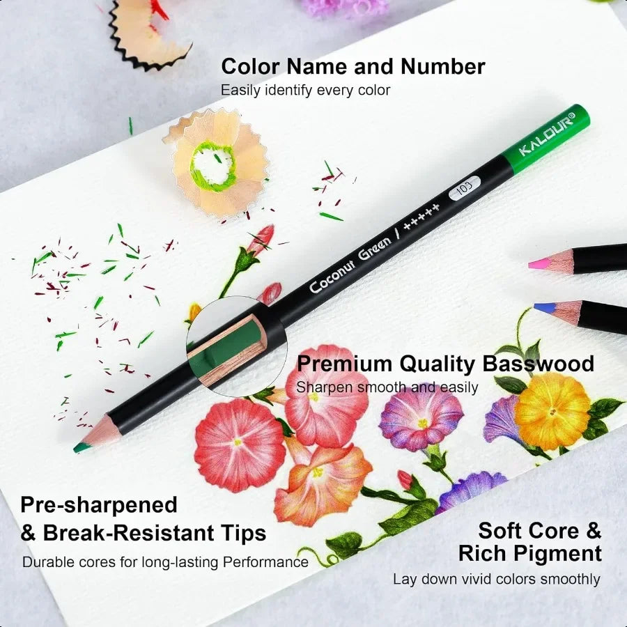 72 count colored pencils for adult coloring books soft core ideal drawing blending shading color set gift begin