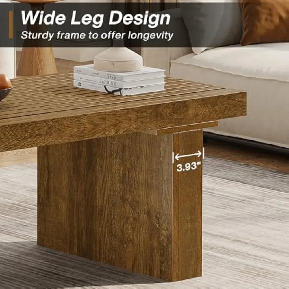 Rectangle coffee table: 47.24-inch wood modern table cocktail for living room farmhouse center - united states