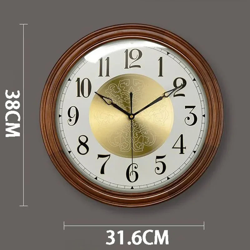 Solid wood wall clock modern living room large aesthetic watch silent creative home decoration accessories interior