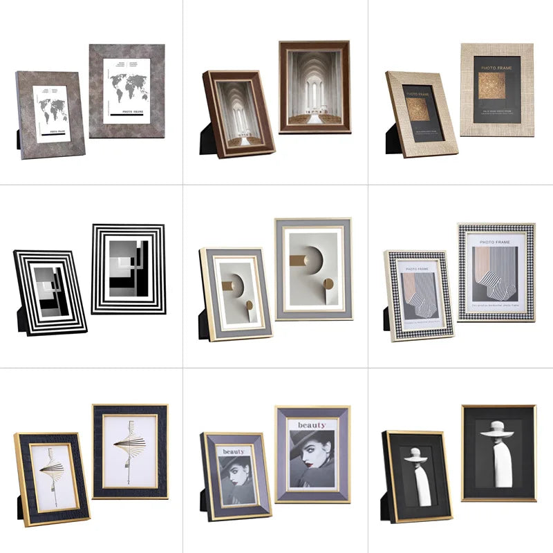 Modern nordic luxury solid wood picture frame - 6 inch 7 10 photo decorative tabletop display home decor