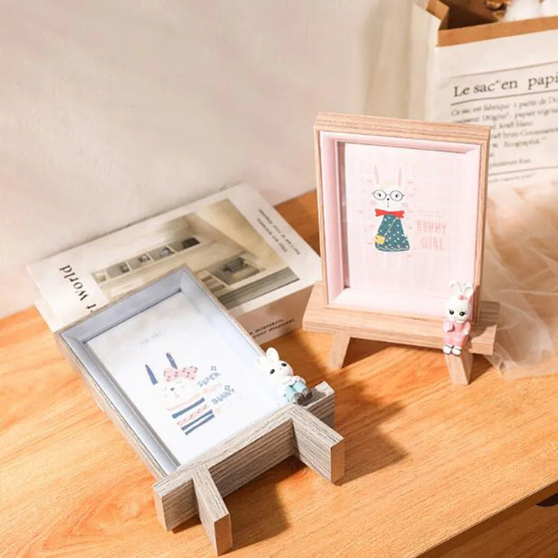 6 inch creative cartoon wooden photo frame children family decorated holder desk display picture home decor