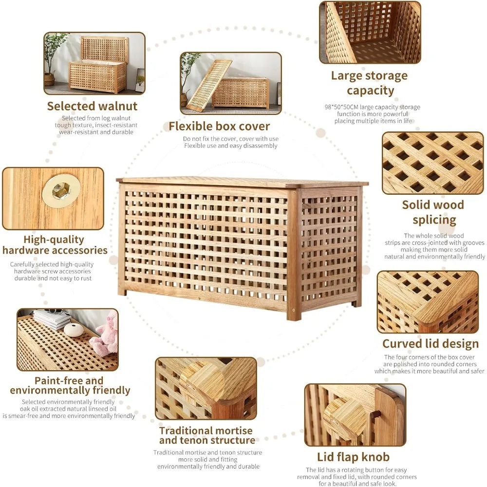 Natural wood entryway bench with storage suitable for coffee table in living room bedroom and bathroom (38.5x19.6x1