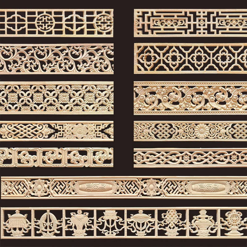 Decorative wood molding wood carved corner onlay applique frame cabinet home decor figurines wall art furniture