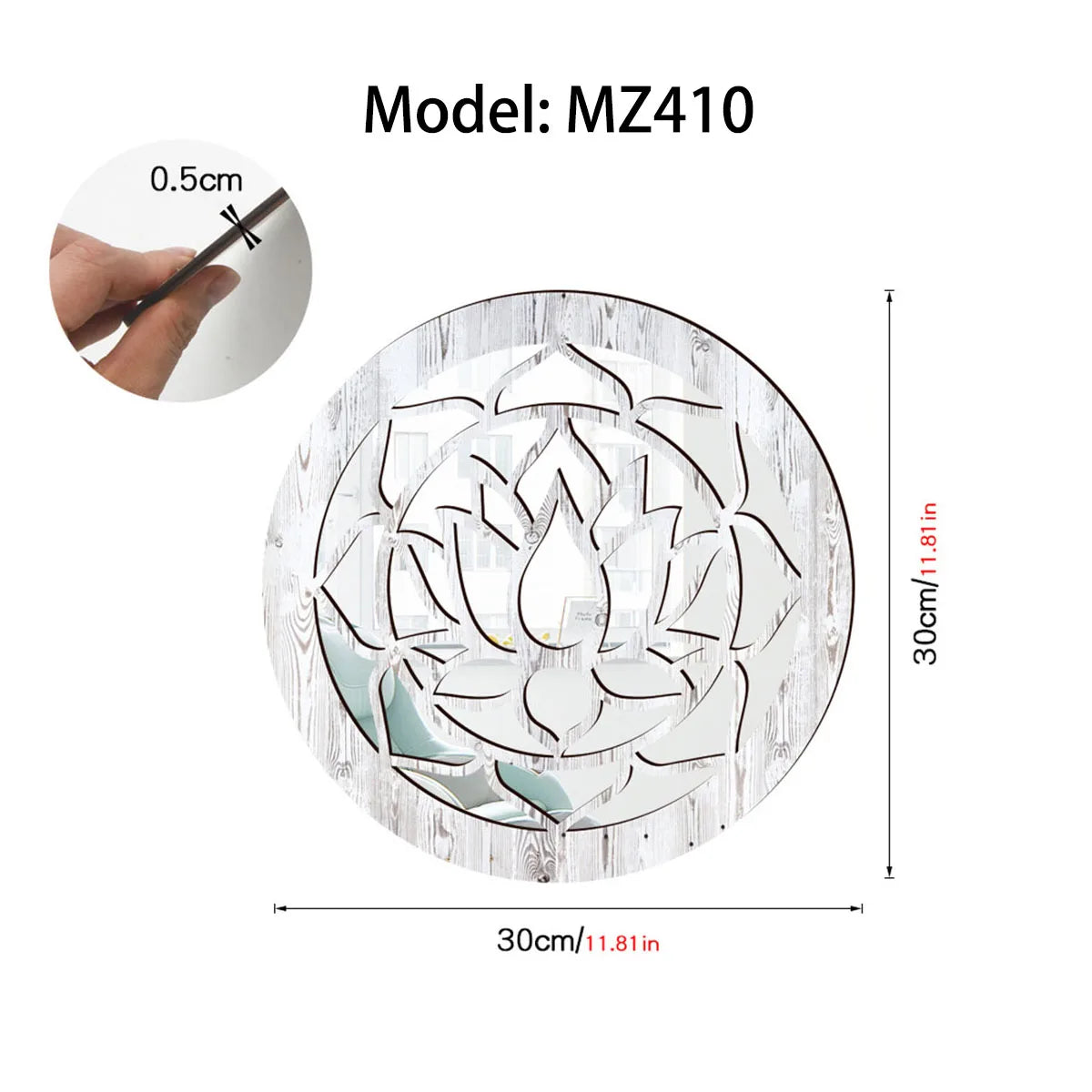 Rustic living room bedroom wall decor mirror wood farmhouse window frame hallway home decoration vintage decorative