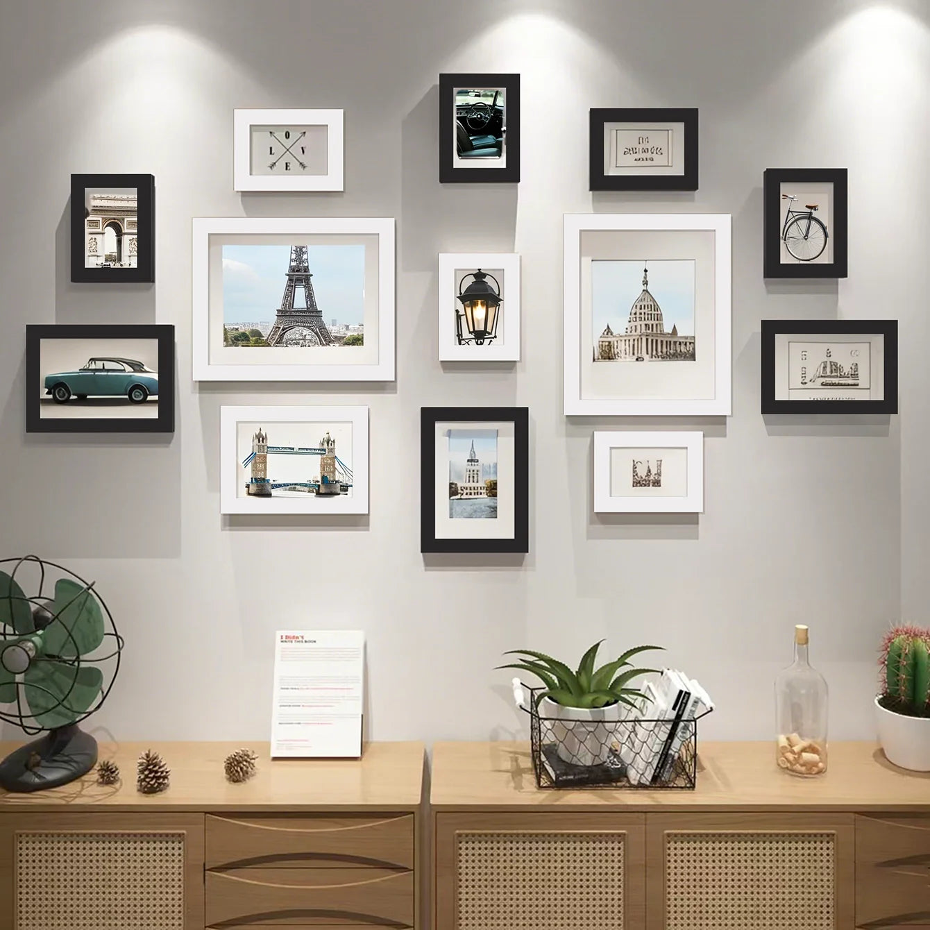 13pcs wood picture frame set for wall home office decor festive commemorative gifts - variety of sizes photos