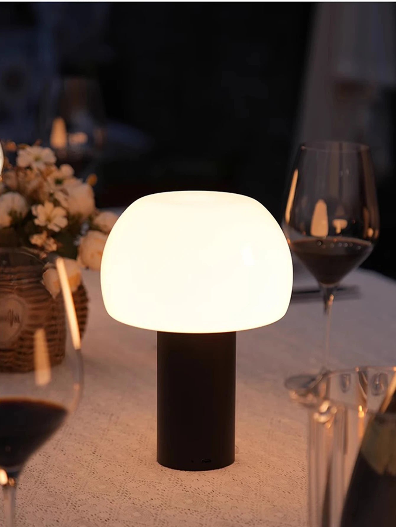 Led green/orange/white/black desktop decorative table lamp rechargeable portable for camping restaurant home decoration.