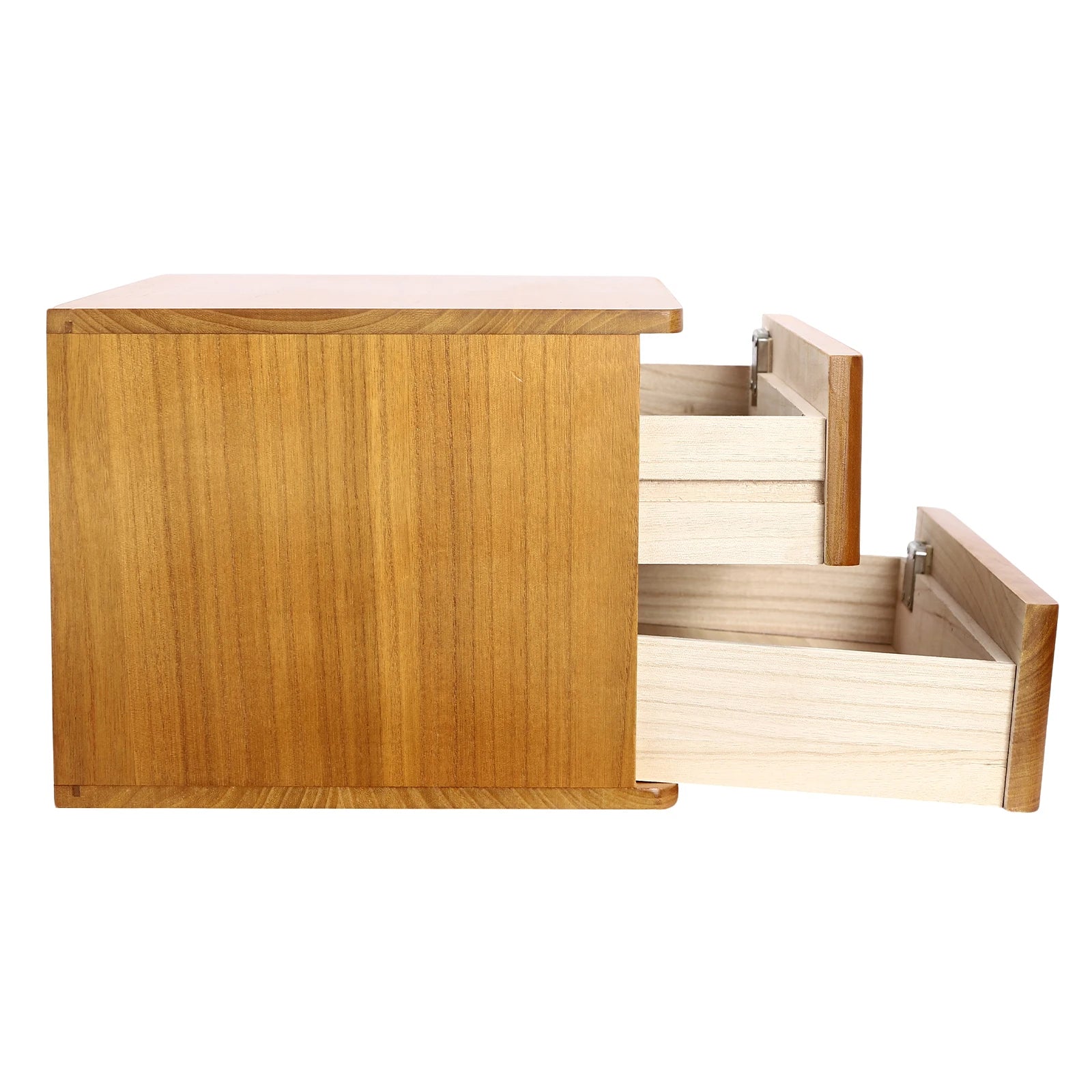 2-tier wooden desktop storage box with locking drawers non-slip pads privacy protection ideal for home or office