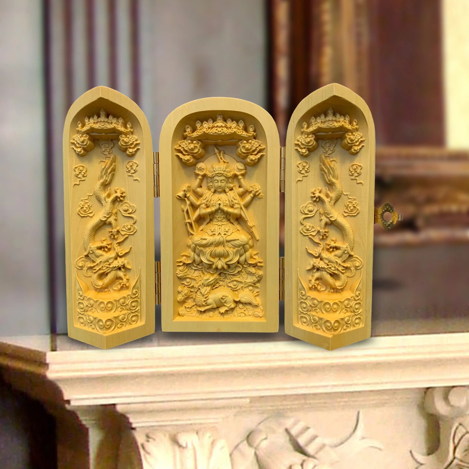 Wood carving ornaments statues small catholic ornament religious relics crafts for bedroom home table souvenir gift