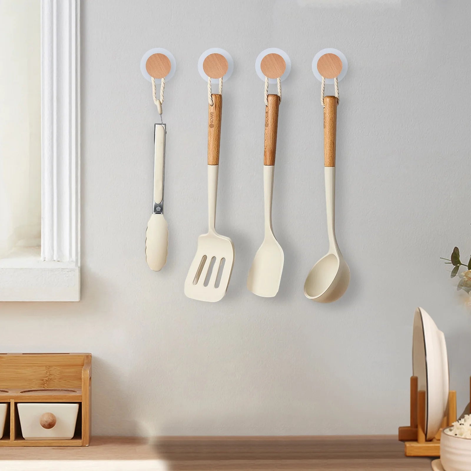 Wooden hook geometric shape wood wall coat peg hanger for hanging clothes hat scarves and towel in bedroom