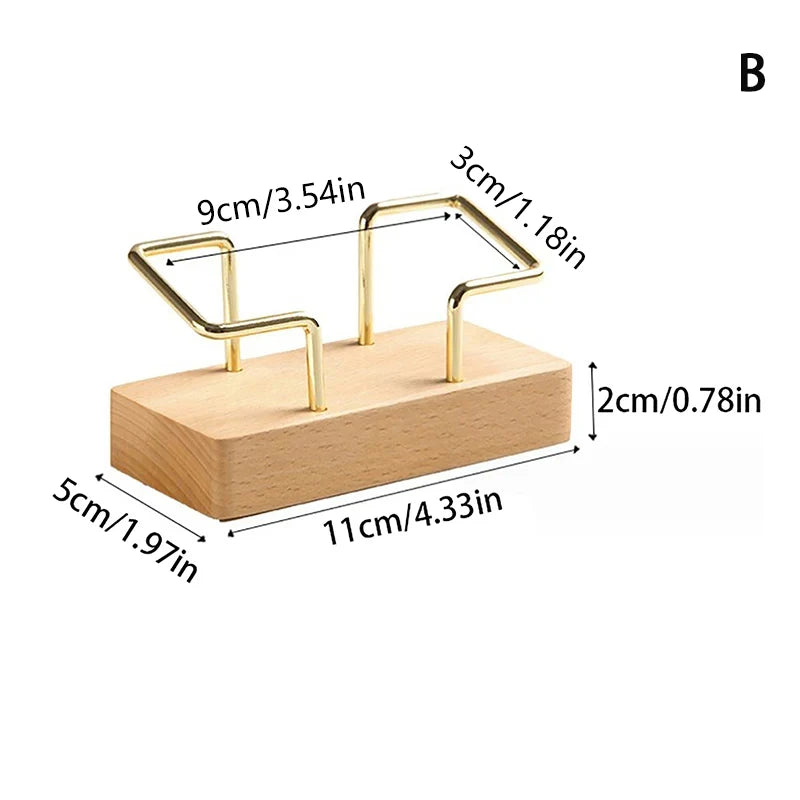 Business card holder organizer office desk display stand memo counter accessories tabletop shelf home wooden storage
