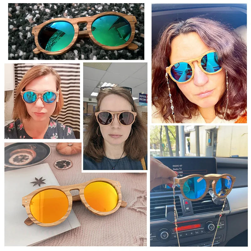 2023 new 100% real zebra wood sun glasses women round wooden sunglasses uv400 fashion sunglass sport driving oculos